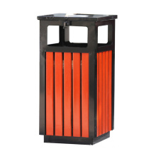 Stainless Steel Wooden Outdoor Dustbin (B13310)